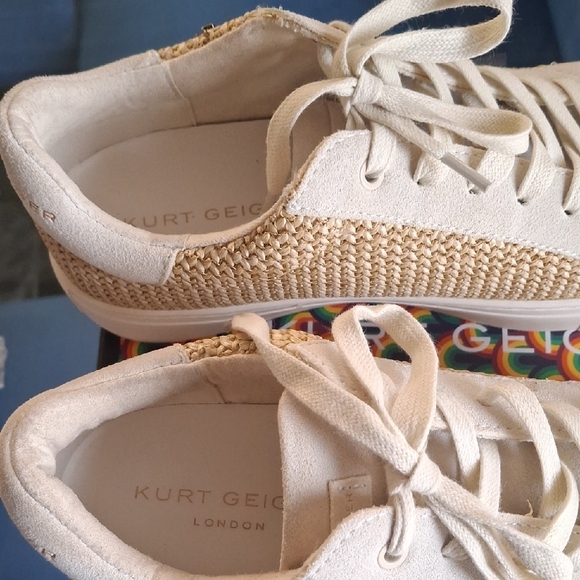Kurt Geiger Cream Lace-Up Sneakers - Picture 5 of 5